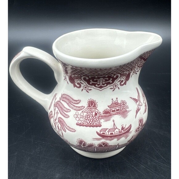 Churchill Earthenware Willow Rose Creamer Made In England 4” - Picture 3 of 6